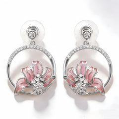 MINA ROUND FLOWER ENAMEL EAR