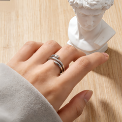 Triple Twist Ring/Stainless Steel