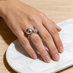 Duo Sphere Contrast Ring/Stainless Steel