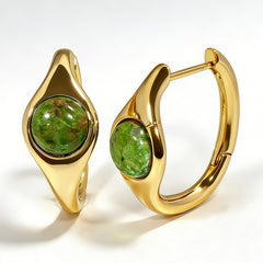 UNAKITE HOOP EAR/GLD