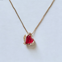 Garnet Grande Amour Necklace/Rose gold