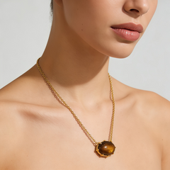 YELLOW TIGER'S EYE Necklace /GOLD