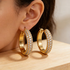 HOOP CZ EAR/GOLD METAL