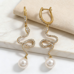 SNAKE LINEAR EAR PEARL