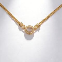 Gray cat eyes Necklace/18k GOLD