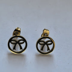 Bow Cutout Earrings/ GOLD Stainless Steel