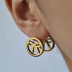 Bow Cutout Earrings/ GOLD Stainless Steel