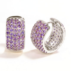 Double sided Cubic Zirconia Earrings/Rhodium