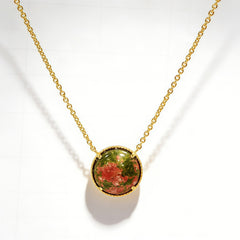 ROUND UNAKITE NCK/GLD