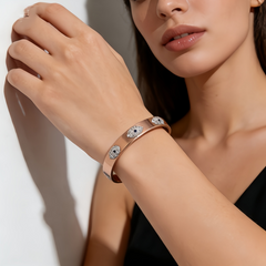 Blue Accent CZ BRC/ GOLD Stainless Steel