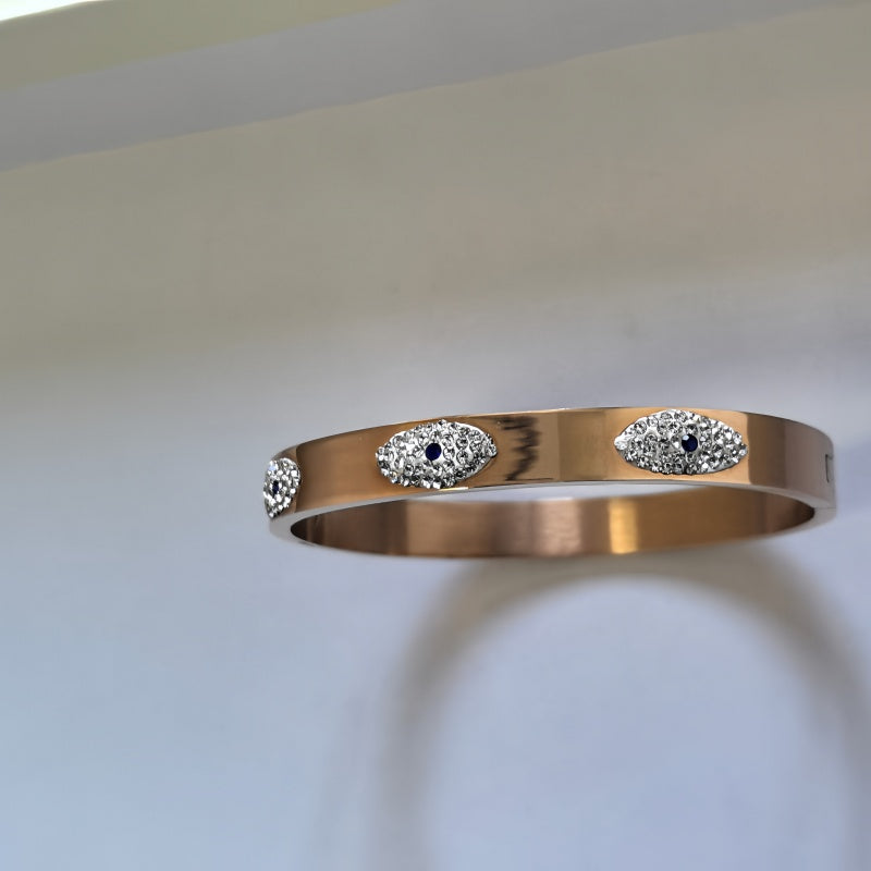 Blue Accent CZ BRC/ GOLD Stainless Steel