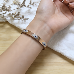 Blue Accent CZ BRC/ GOLD Stainless Steel