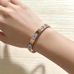 Blue Accent CZ BRC/ GOLD Stainless Steel