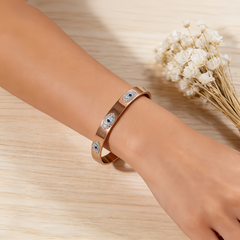 Blue Accent CZ BRC/ GOLD Stainless Steel