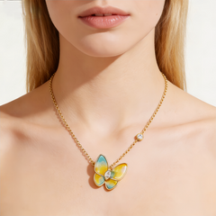 Stella butterfly enamel pendant NCK