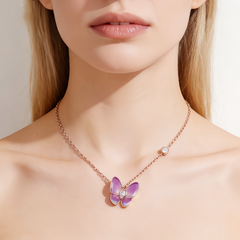 Stella butterfly enamel pendant NCK