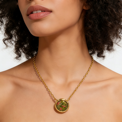 ROUND UNAKITE S NCK/GLD