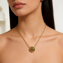 ROUND UNAKITE S NCK/GLD