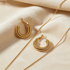 NOLA Hoop huggie  EAR/Gold