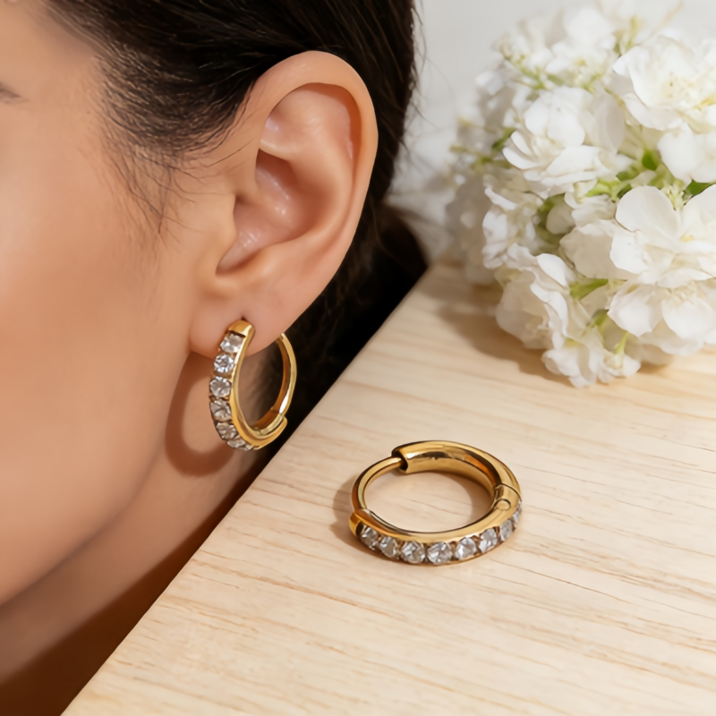 Huggie Hoop Earrings/GOLD Stainless Steel