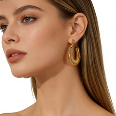 NOLA Hoop huggie  EAR/Gold