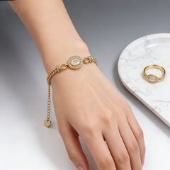 White MOP BRC/18K GLD