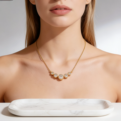 WHITE CRYSTAL NCK/GOLD