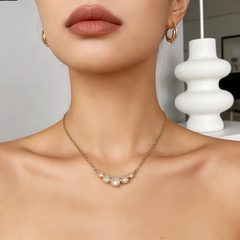 WHITE CRYSTAL NCK/GOLD