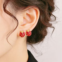 Lucky Ladybug enamel EAR/GOLD