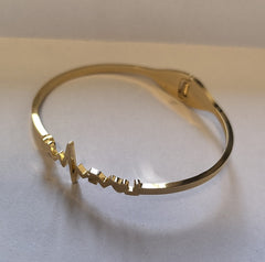 Love Beat Blue Accent Bracelet/GOLD Stainless Steel