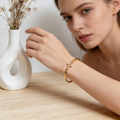 Love Beat Blue Accent Bracelet/GOLD Stainless Steel