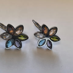 Rainbow Flower Stud Earrings/Stainless Steel