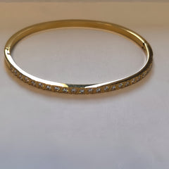 Cubic Zirconia Eternity Bracelet /GOLD Stainless Steel