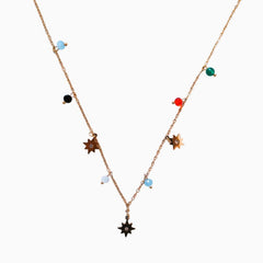 Boho Charm Long Necklace/GOLD Stainless Steel