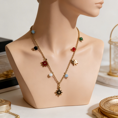 Boho Charm Long NCK/GOLD Stainless Steel