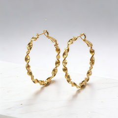 ELTON Hoop huggie L EAR/Gold