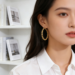 ELTON Hoop huggie L EAR/Gold