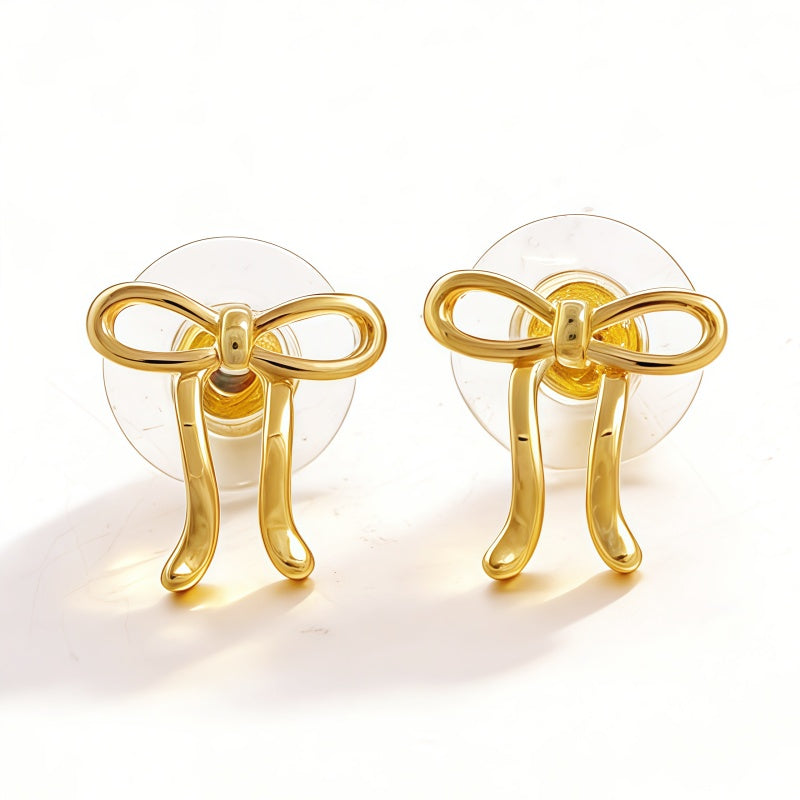 BOWKNOT STUD EAR/GLD