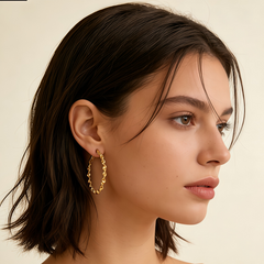 ELTON Hoop huggie M EAR/Gold