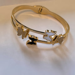 Butterfly Cluster Bracelet/GOLD Stainless Steel