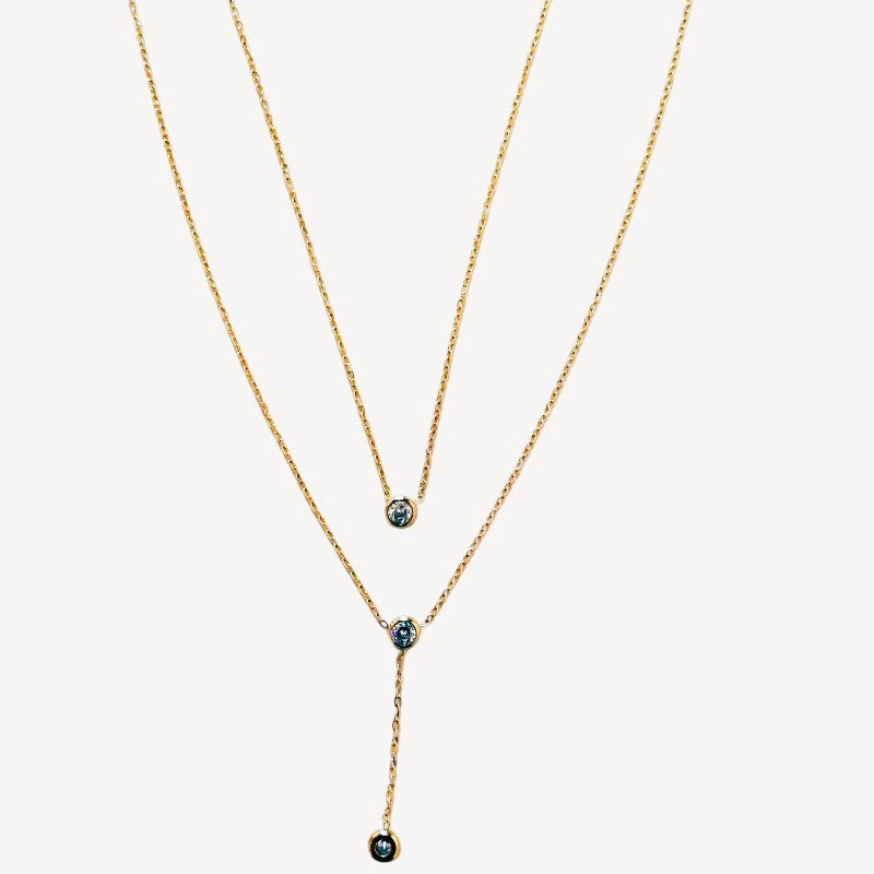 Double Layer Y-Necklace/GOLD Stainless Steel