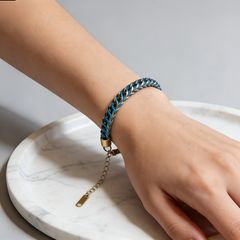 Blue & Gold Braided Friendship BRC/GOLD Stainless Steel