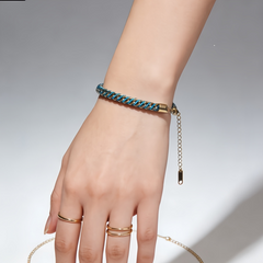 Blue & Gold Braided Friendship BRC/GOLD Stainless Steel