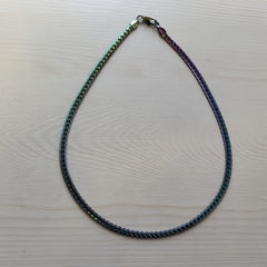 Iridescent Snake Chain Necklace/Stainless Steel