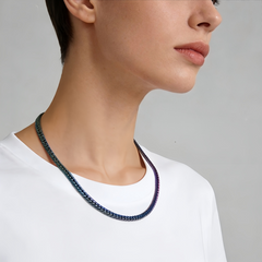 Iridescent Snake Chain Necklace/Stainless Steel