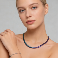 Iridescent Snake Chain Necklace/Stainless Steel