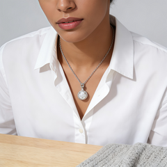 Howlite Necklace/Rhodium