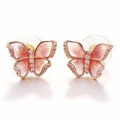 BUTTERFLY PINK ENAMEL EAR
