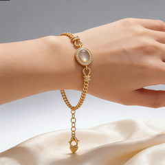 Gray cat eyes BRC/18k GLD