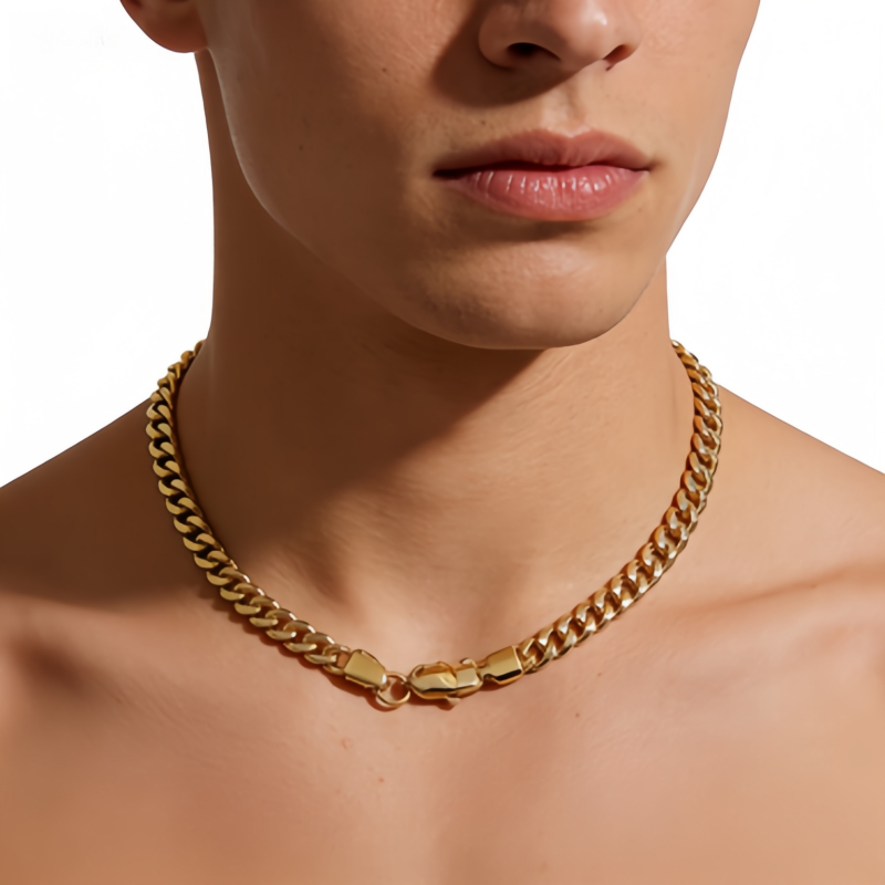 Layerable Gold Double Link Chain Necklace/GOLD Stainless Steel